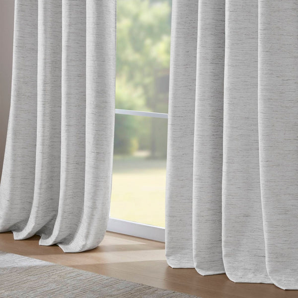 English Elm 2 Jacquard Woven Blackout Curtain Panels Polyester Textured Drapes for Bedroom Grey B035P529145