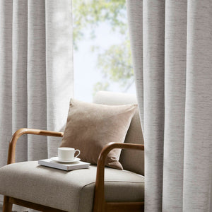 English Elm 2 Jacquard Woven Blackout Curtain Panels Polyester Textured Drapes for Bedroom Grey B035P529145
