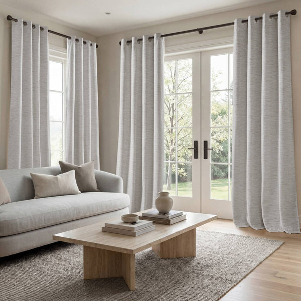 English Elm 2 Jacquard Woven Blackout Curtain Panels Polyester Textured Drapes for Bedroom Grey B035P529145