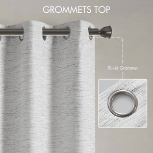 English Elm 2 Jacquard Woven Blackout Curtain Panels Polyester Textured Drapes for Bedroom Grey B035P529145