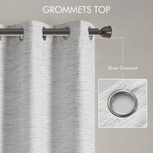English Elm 2 Jacquard Woven Blackout Curtain Panels Polyester Textured Drapes for Bedroom Grey B035P529145