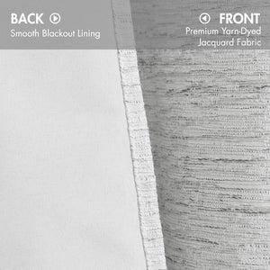 English Elm 2 Jacquard Woven Blackout Curtain Panels Polyester Textured Drapes for Bedroom Grey B035P529145