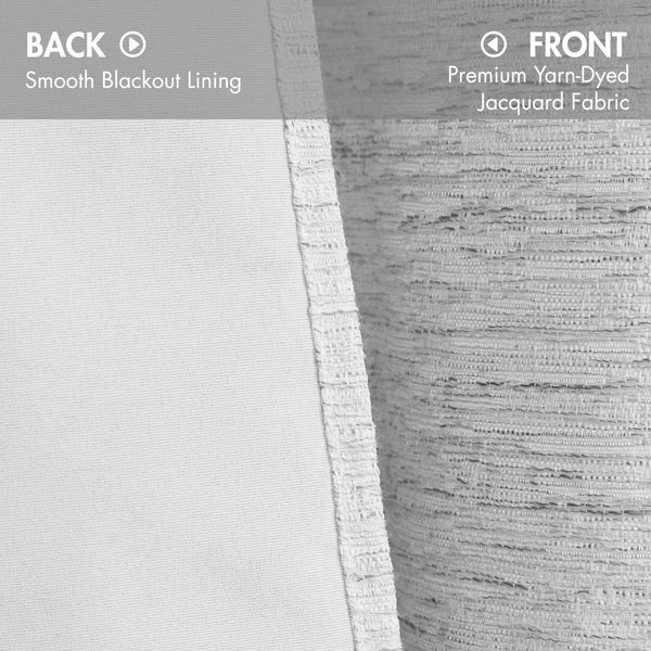 English Elm 2 Jacquard Woven Blackout Curtain Panels Polyester Textured Drapes for Bedroom Grey B035P529145