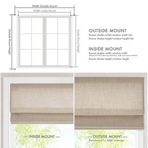 English Elm 1 Cordless Roman Shade Woven Linen Texture Thermal Backing for Bedroom or Living Room Neutral B035P529149