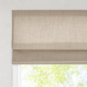 English Elm 1 Cordless Roman Shade Woven Linen Texture Thermal Backing for Bedroom or Living Room Neutral B035P529149