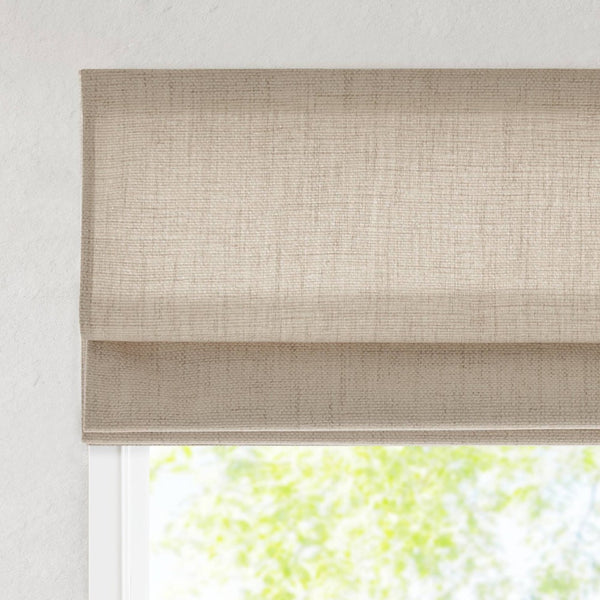 English Elm 1 Cordless Roman Shade Woven Linen Texture Thermal Backing for Bedroom or Living Room Neutral B035P529149