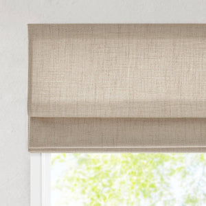 English Elm 1 Cordless Roman Shade Linen Textured Woven Fabric Room Darkening for Bedroom Neutral B035P529150