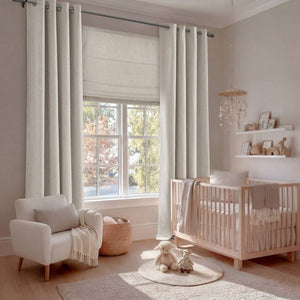 English Elm 1 Cordless Roman Shade Linen Textured Woven Fabric Room Darkening for Bedroom White B035P529156