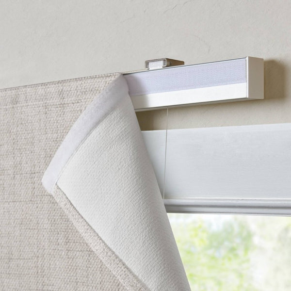 English Elm 1 Cordless Roman Shade Linen Textured Woven Fabric Room Darkening for Bedroom Grey B035P529162