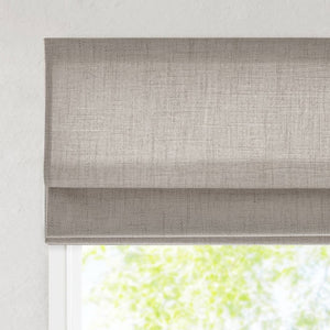 English Elm 1 Cordless Roman Shade Linen Textured Woven Fabric Room Darkening for Bedroom Grey B035P529162