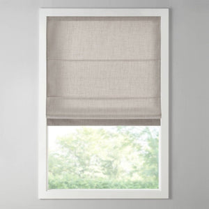English Elm 1 Cordless Roman Shade Linen Textured Woven Fabric Room Darkening for Bedroom Grey B035P529162