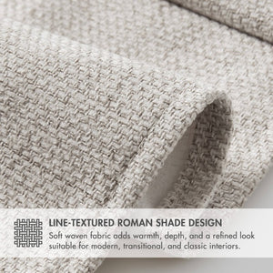 English Elm 1 Cordless Roman Shade Linen Textured Woven Fabric Room Darkening for Bedroom Grey B035P529162