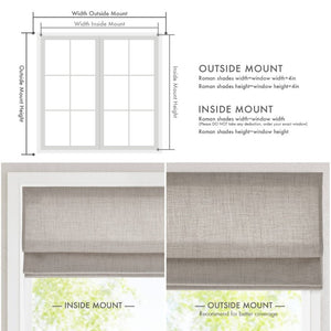 English Elm 1 Cordless Roman Shade Linen Textured Woven Fabric Room Darkening for Bedroom Grey B035P529162