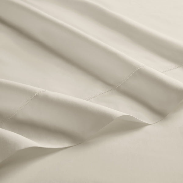 English Elm 4 Piece Queen Supima Cotton Sateen Sheet Set with Deep Pocket Fit and Tailored Hem Off-White B035P529174