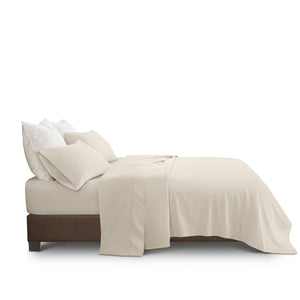 English Elm 4 Piece Queen Supima Cotton Sateen Sheet Set with Deep Pocket Fit and Tailored Hem Off-White B035P529174