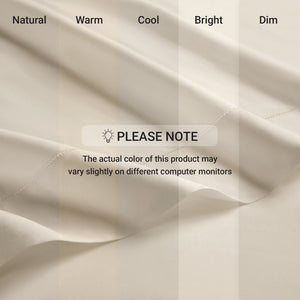 English Elm 4 Piece Queen Supima Cotton Sateen Sheet Set with Deep Pocket Fit and Tailored Hem Off-White B035P529174