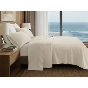 English Elm 4 Piece King Supima Cotton Sheet Set Sateen Weave 500 Thread Count Soft Bedding Beige B035P529175