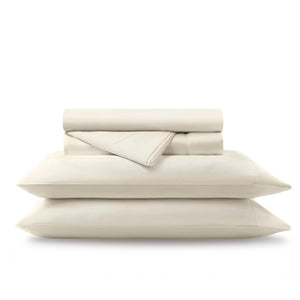 English Elm 4 Piece King Supima Cotton Sheet Set Sateen Weave 500 Thread Count Soft Bedding Beige B035P529175