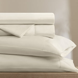 English Elm 4 Piece King Supima Cotton Sheet Set Sateen Weave 500 Thread Count Soft Bedding Beige B035P529175