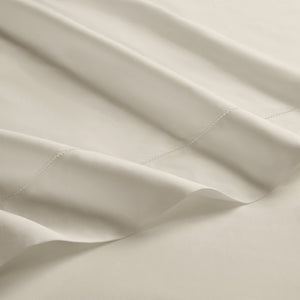 English Elm 4 Piece King Supima Cotton Sheet Set Sateen Weave 500 Thread Count Soft Bedding Beige B035P529175