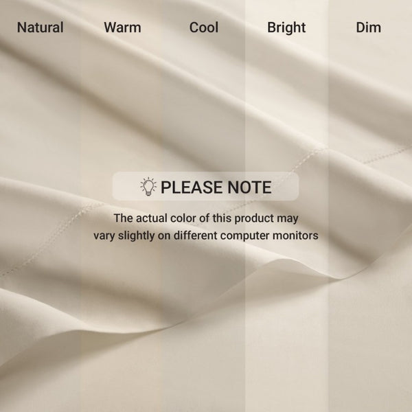 English Elm 4 Piece King Supima Cotton Sheet Set Sateen Weave 500 Thread Count Soft Bedding Beige B035P529175