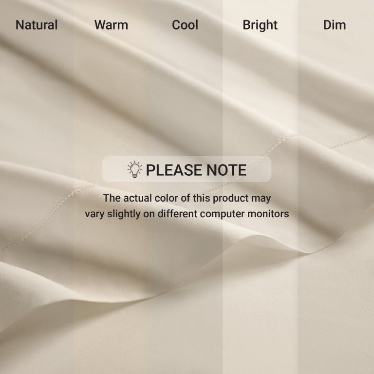 English Elm 4 Piece Supima Cotton Cal King Sheet Set with 500 Thread Count Sateen Weave Luxury Bedding Beige 5 Pieces Split King B035P529177