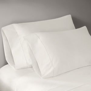 English Elm 4 Piece Queen Supima Cotton Sateen Sheet Set with Deep Pocket Fit and Tailored Hem Bright White B035P529178