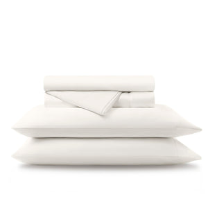 English Elm 4 Piece Queen Supima Cotton Sateen Sheet Set with Deep Pocket Fit and Tailored Hem Bright White B035P529178