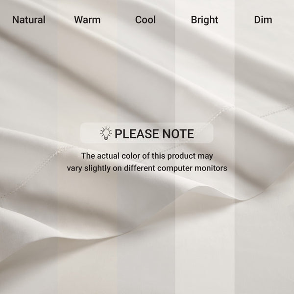 English Elm 4 Piece Queen Supima Cotton Sateen Sheet Set with Deep Pocket Fit and Tailored Hem Bright White B035P529178