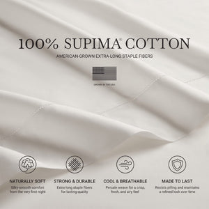 English Elm 5 Piece Split King Supima Cotton Sheet Set Sateen Weave Adjustable Bed Luxury B035P529181