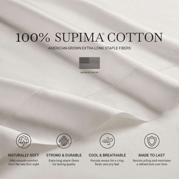 English Elm 5 Piece Split King Supima Cotton Sheet Set Sateen Weave Adjustable Bed Luxury B035P529181