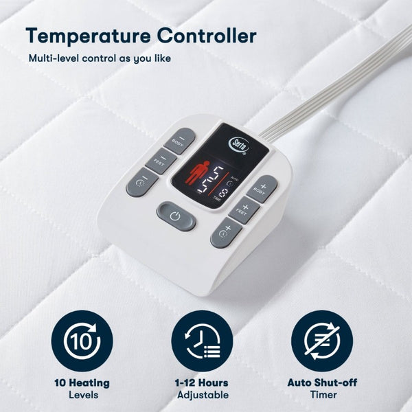 English Elm 1-Piece Full Microfiber Heated Mattress Pad with 10 Heat Settings and Auto Shut-Off Timer B035P549267