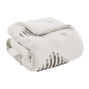 English Elm 3-Piece Tufted Chenille Comforter Set Full Queen Cotton Blend Hypoallergenic Bedding B035P549268