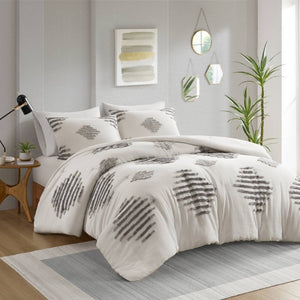 English Elm 3-Piece Tufted Chenille Comforter Set Full Queen Cotton Blend Hypoallergenic Bedding B035P549268