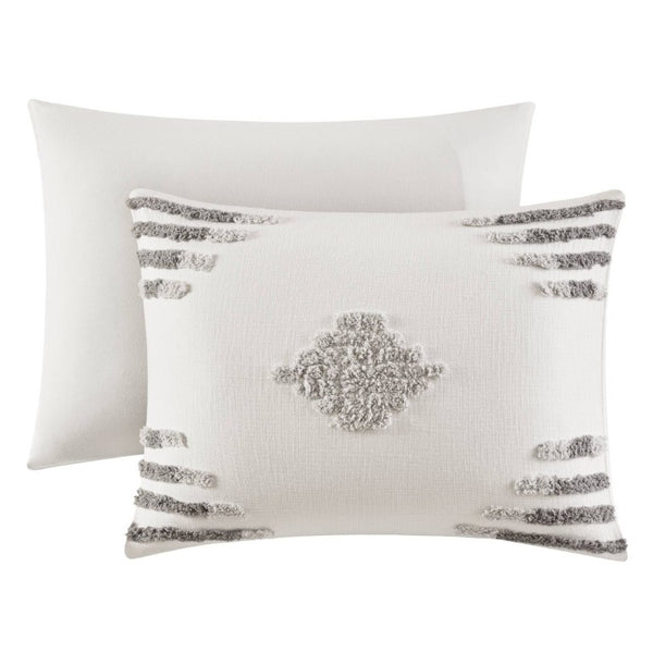 English Elm 3-Piece Tufted Chenille Comforter Set Full Queen Cotton Blend Hypoallergenic Bedding B035P549268