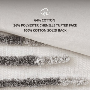 English Elm 3-Piece Tufted Chenille Duvet Cover Set Full Queen Cotton Blend Textured Bedding B035P549270