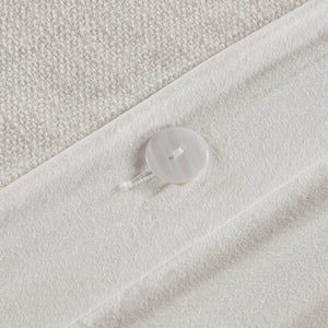 English Elm 3-Piece Tufted Duvet Cover Set with Textured Face for a Serene King Bedroom White+Gray Chenille B035P549271