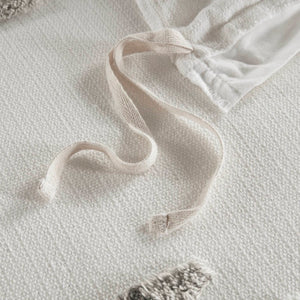 English Elm 3-Piece Tufted Duvet Cover Set with Textured Face for a Serene King Bedroom White+Gray Chenille B035P549271