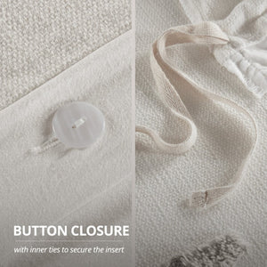 English Elm 3-Piece Tufted Duvet Cover Set with Textured Face for a Serene King Bedroom White+Gray Chenille B035P549271