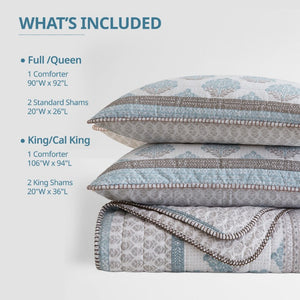 English Elm 3-Piece Tufted Duvet Cover Set with Textured Face for a Serene King Bedroom Aqua Cotton B035P549273