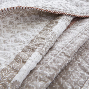 English Elm 3-Piece King Quilt Set Artisan Block-Print Medallion Reversible Prewashed Bedroom Bedding Clay Cotton 106 L x 94 W x 0.5 H B035P549275
