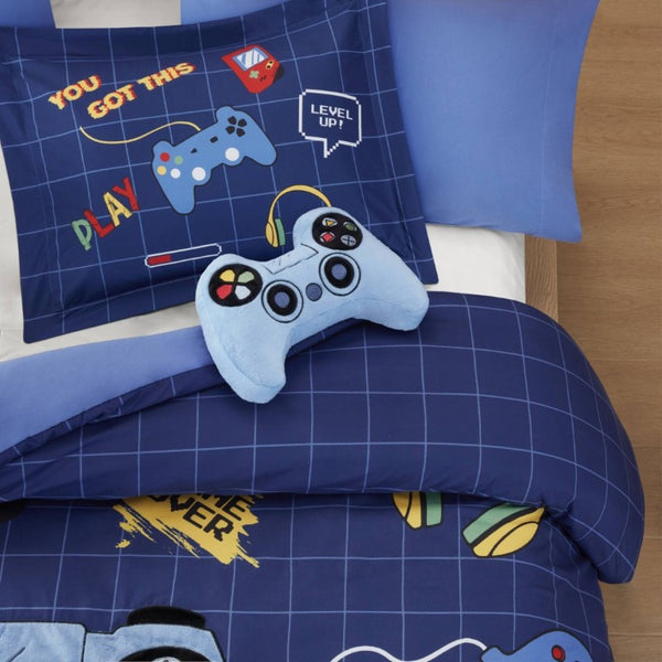 English Elm 6-Piece Queen Gaming Comforter Set with Plush Controller Applique for Kids Bedroom B035P549277