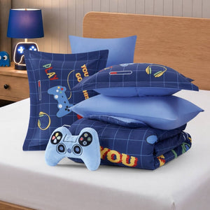 English Elm 6-Piece Queen Gaming Comforter Set with Plush Controller Applique for Kids Bedroom B035P549277