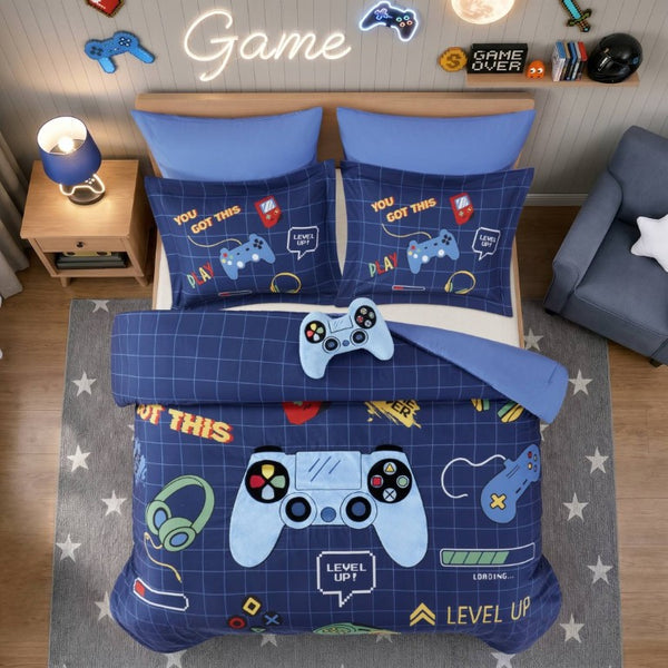 English Elm 6-Piece Queen Gaming Comforter Set with Plush Controller Applique for Kids Bedroom B035P549277