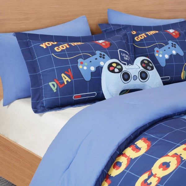 English Elm 6-Piece Queen Gaming Comforter Set with Plush Controller Applique for Kids Bedroom B035P549277