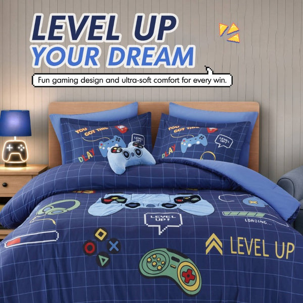 English Elm 6-Piece Queen Gaming Comforter Set with Plush Controller Applique for Kids Bedroom B035P549277
