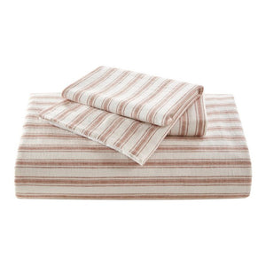 English Elm 3-Piece Cal King Duvet Set Rayon Linen Cotton Blend Yarn-Dyed Earthy Stripe B035P549282
