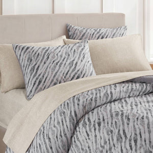 English Elm 7-Piece Full Comforter Set Marble Stripe Microfiber Bedding Grey Taupe Bedroom B035P549284