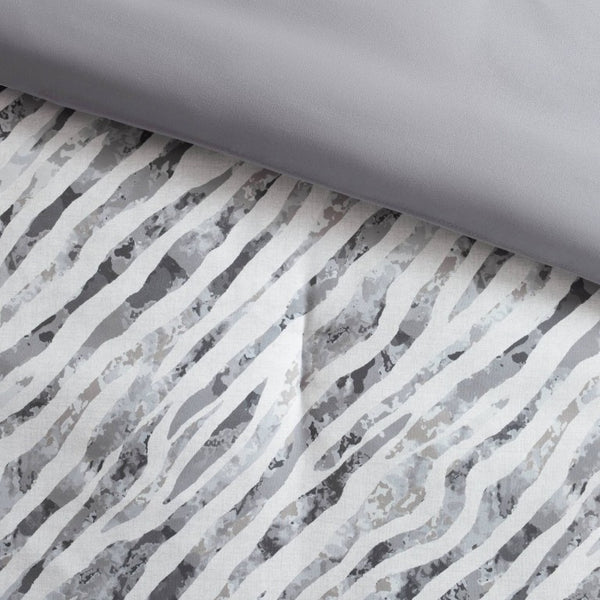 English Elm 7-Piece Full Comforter Set Marble Stripe Microfiber Bedding Grey Taupe Bedroom B035P549284