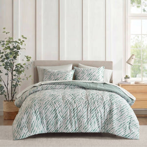 English Elm 7-Piece Full Comforter Set Marble Stripe Microfiber Bedding with Coordinated Sheets B035P549289